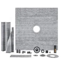 Set-extra-mare-pentru-spațiu-de-duș-183x183-cm-cu-flanșă-PVC-și-grătar-din-oțel