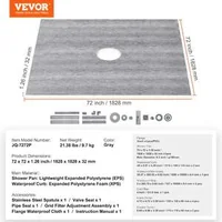 Set-extra-mare-pentru-spațiu-de-duș-183x183-cm-cu-flanșă-PVC-și-grătar-din-oțel