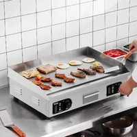 Grătar-electric-profesional-cu-plită-netedă-4000W-50-300-C