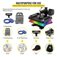 Presă-termică-roșie-5-în-1-30-x-38-cm-pentru-tricouri-căni-șepci-și-farfurii