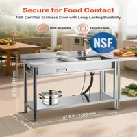 Chiuvetă-Mobilă-din-Oțel-Inoxidabil-1200x500-mm-cu-Sertar-și-Roți