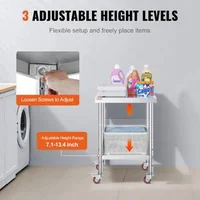 Masă-de-lucru-mobilă-61-x-45-cm-oțel-inoxidabil-cu-roți