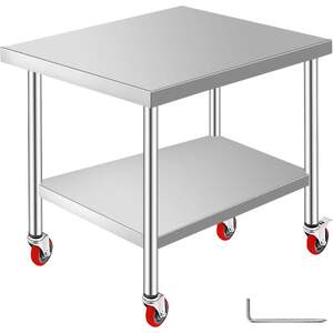 Masă-de-lucru-din-oțel-inoxidabil-76x91-5-cm-mobilă-cu-2-niveluri