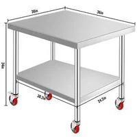 Masă-de-lucru-din-oțel-inoxidabil-76x91-5-cm-mobilă-cu-2-niveluri