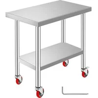 Masă-de-lucru-mobilă-76-x-45-cm-oțel-inoxidabil-cu-roți