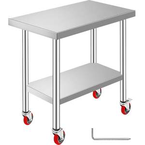 Masă-de-lucru-mobilă-76-x-45-cm-oțel-inoxidabil-cu-roți
