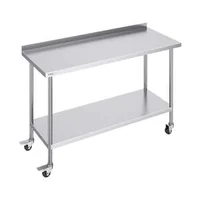 Masă-de-lucru-mobilă-61x152-cm-oțel-inoxidabil-cu-roți