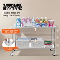 Masă-de-lucru-mobilă-61x152-cm-oțel-inoxidabil-cu-roți