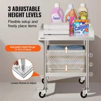 Masă-de-lucru-mobilă-pătrată-61x61-cm-oțel-inoxidabil-cu-roți