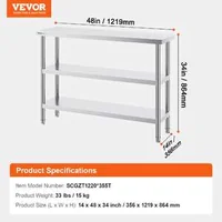Masă-de-lucru-îngustă-35-5x122-cm-din-oțel-inoxidabil-pentru-uz-profesional