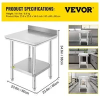 Masă-pătrată-de-lucru-cu-rebord-posterior-60x60-cm-din-oțel-inoxidabil
