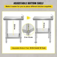 Masă-pătrată-de-lucru-cu-rebord-posterior-60x60-cm-din-oțel-inoxidabil