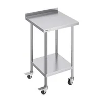 Masă-de-lucru-mobilă-pătrată-61x61-cm-oțel-inoxidabil-cu-roți