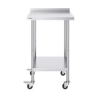 Masă-de-lucru-mobilă-pătrată-61x61-cm-oțel-inoxidabil-cu-roți