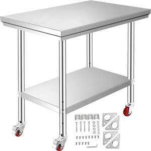 Mini-masă-de-lucru-mobilă-60x30-cm-oțel-inoxidabil-cu-roți