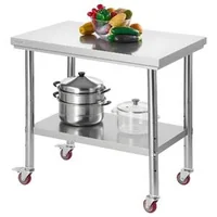 Masă-de-lucru-mobilă-90x60-cm-din-oțel-inoxidabil-cu-roți