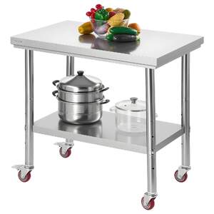 Masă-de-lucru-mobilă-90x60-cm-din-oțel-inoxidabil-cu-roți
