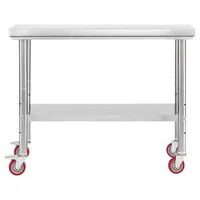 Masă-de-lucru-mobilă-90x60-cm-din-oțel-inoxidabil-cu-roți