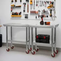 Masă-de-lucru-mobilă-76x60-cm-oțel-inoxidabil-cu-roți