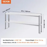 Raft-suplimentar-cu-două-niveluri-152x30-5-cm-din-oțel-inoxidabil-pentru-masă-de-lucru