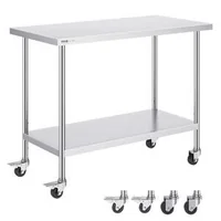 Masă-de-lucru-mobilă-122x61-cm-oțel-inoxidabil-cu-roți