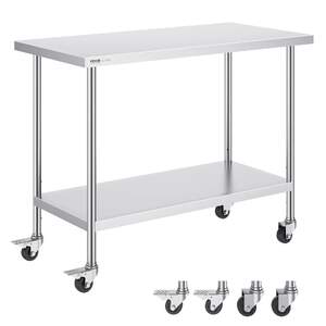 Masă-de-lucru-mobilă-122x61-cm-oțel-inoxidabil-cu-roți