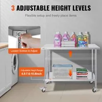Masă-de-lucru-mobilă-122x61-cm-oțel-inoxidabil-cu-roți