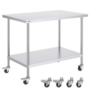 Masă-mobilă-de-lucru-122x76-cm-din-oțel-inoxidabil-cu-roți