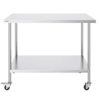 Masă-mobilă-de-lucru-122x76-cm-din-oțel-inoxidabil-cu-roți