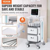 Cărucior-medical-mobil-cu-2-sertare-și-o-tavă-superioară