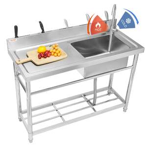 Chiuvete-profesionale-cu-o-cuvă-din-oțel-inox-100-120-cm-BATERIE-pentru-garaj-restaurant-spălătorie-certificate-NSF