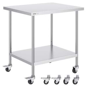 Masă-de-lucru-mobilă-76x45-7-cm-oțel-inoxidabil-cu-roți