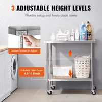 Masă-de-lucru-mobilă-76x45-7-cm-oțel-inoxidabil-cu-roți