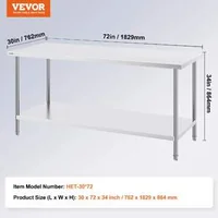 Masă-de-lucru-industrială-183x76-cm-oțel-inoxidabil-cu-blat-maxim