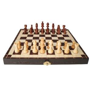 Șah-magnetic-din-lemn-30-5-cm-cu-tablă-pliabilă-compartimente-individuale-și-2-dame-suplimentare