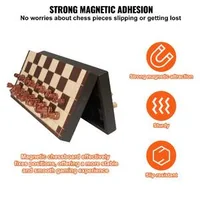 Șah-magnetic-din-lemn-30-5-cm-cu-tablă-pliabilă-compartimente-individuale-și-2-dame-suplimentare