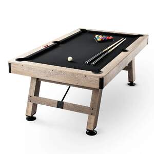 Masă-de-biliard-clasică-de-7-picioare-picioare-reglabile-postav-negru-și-set-complet