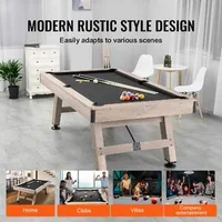 Masă-de-biliard-clasică-de-7-picioare-picioare-reglabile-postav-negru-și-set-complet