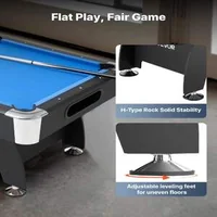 Masă-de-biliard-clasică-213-cm-Postav-albastru-picioare-reglabile-și-set-complet