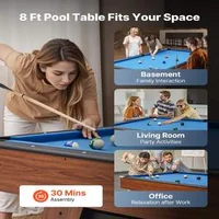 Masă-de-biliard-profesională-244-cm-8-ft-design-din-lemn-și-postav-albastru