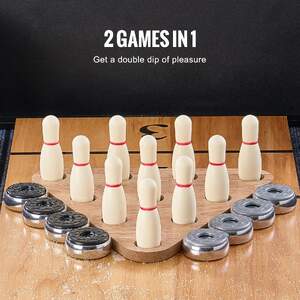Masă-profesională-de-shuffleboard-și-bowling-350-cm-11-5-picioare-set-combinat-2-în-1