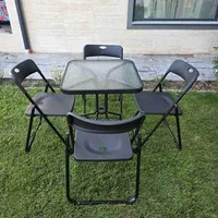Masă-de-grădină-pătrată-cu-sticlă-4-scaune-pliabile-60-cm-set-elegant-și-practic-pentru-curte-terasă-sau-balcon