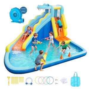 Parc-acvatic-gonflabil-4-0-m-castel-cu-trambulină-tobogan-și-piscină-pentru-joacă-de-vară