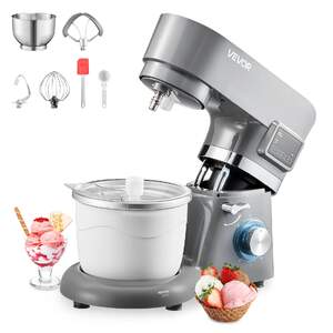 Mașină-multifuncțională-de-înghețată-și-mixer-planetar-1-7-L-6-viteze-și-timer-LED