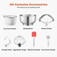 Mașină-multifuncțională-de-înghețată-și-mixer-planetar-1-7-L-6-viteze-și-timer-LED