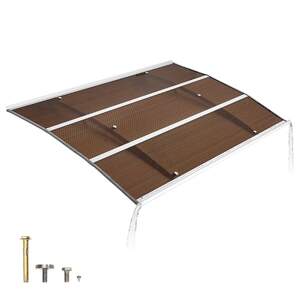 Copertină-din-policarbonat-pentru-ușă-de-intrare-100-x-150-cm-maro-cu-console-metalice