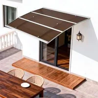 Copertină-din-policarbonat-pentru-ușă-de-intrare-100-x-150-cm-maro-cu-console-metalice