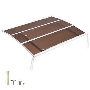 Copertină-maro-din-policarbonat-pentru-ușă-94-x-120-cm-console-ABS-și-protecție-UV