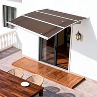 Copertină-maro-din-policarbonat-pentru-ușă-94-x-120-cm-console-ABS-și-protecție-UV