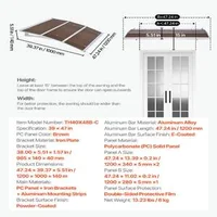 Copertină-maro-din-policarbonat-pentru-ușă-94-x-120-cm-console-ABS-și-protecție-UV